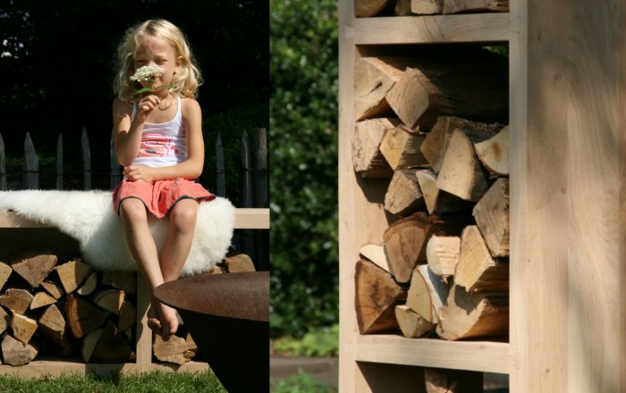 houtberging, eik, bank, houtrek